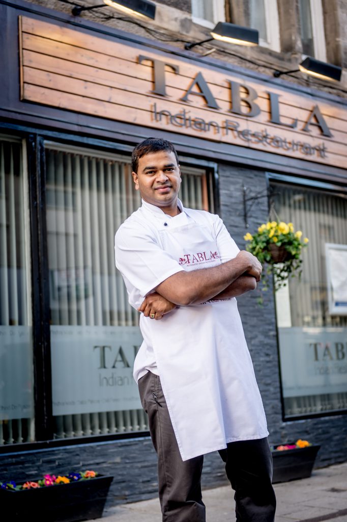 Praveen Kumar outside Tabla Restaurant, Perth Scotland.